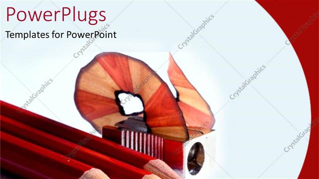  Presentation with next - Three pencils next to pencil sharpener with shavings