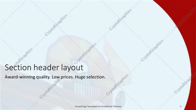 Section Header presentation slide layout