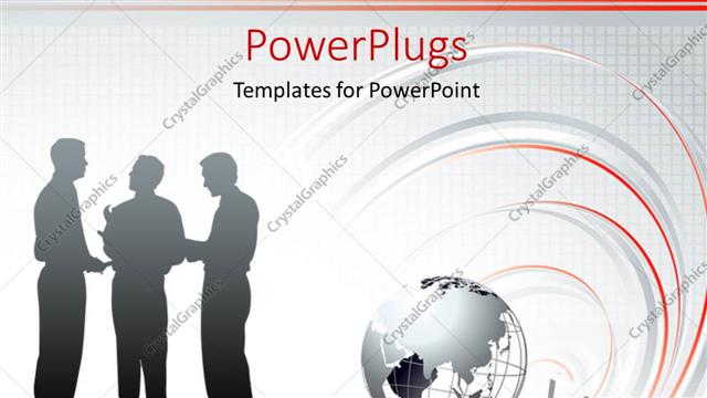  Presentation with discussion - Three people having a discussion with an earth globe