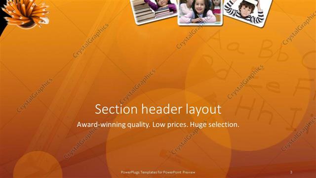 Section Header presentation slide layout