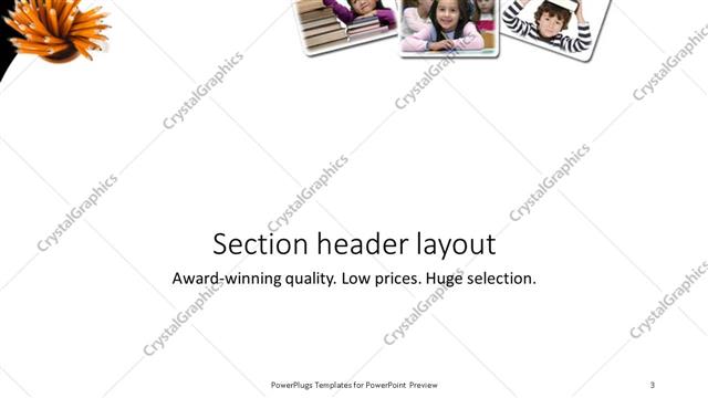 Section Header presentation slide layout