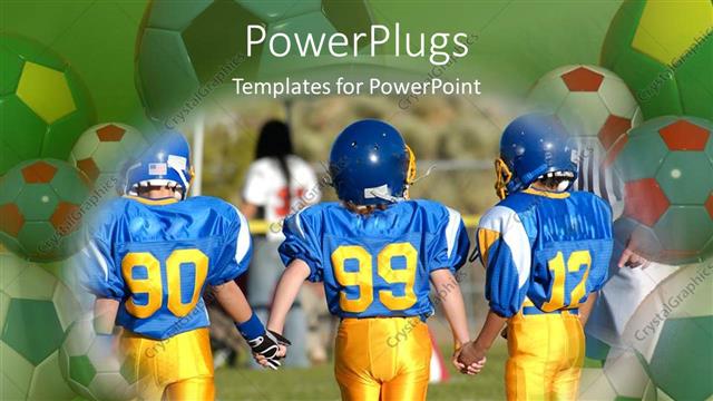  Presentation with team hands - Three players in a team hold hands in a football game?