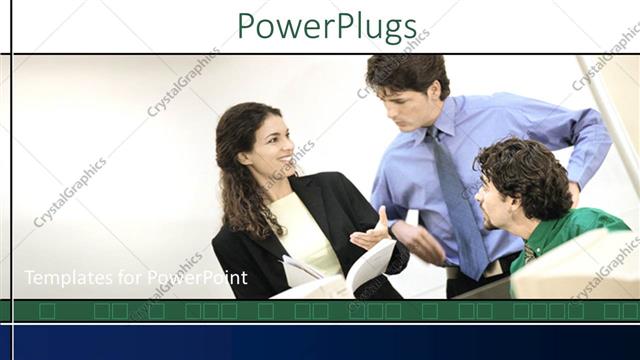  Presentation with professionals - Three professionals with white background and place for text