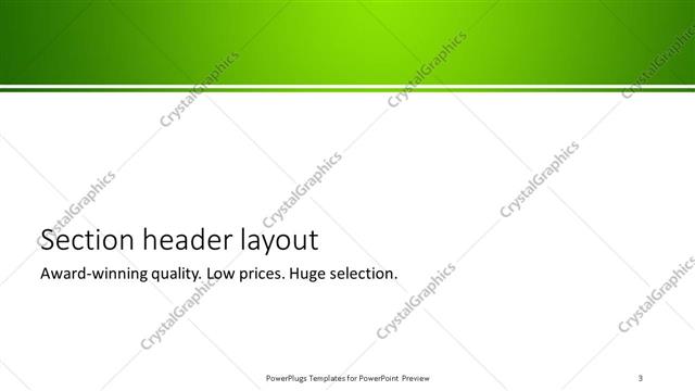 Section Header presentation slide layout