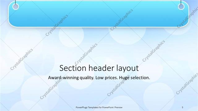 Section Header presentation slide layout