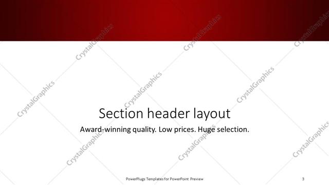 Section Header presentation slide layout