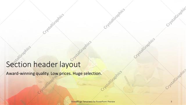 Section Header presentation slide layout