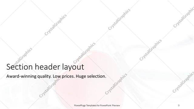 Section Header presentation slide layout