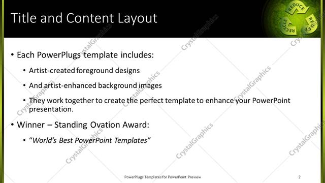 Title and Content presentation slide layout