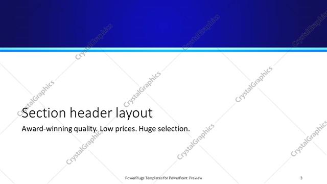 Section Header presentation slide layout