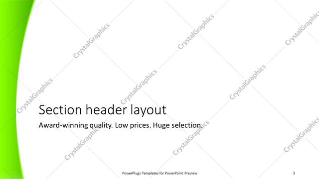 Section Header presentation slide layout