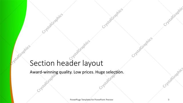 Section Header presentation slide layout