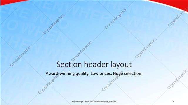 Section Header presentation slide layout