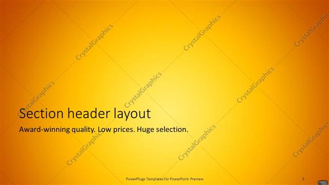 Section Header presentation slide layout