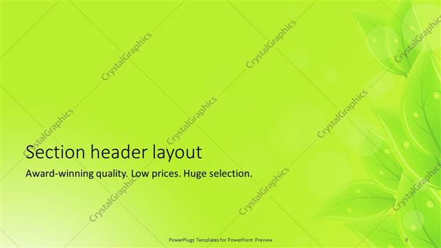 Section Header presentation slide layout