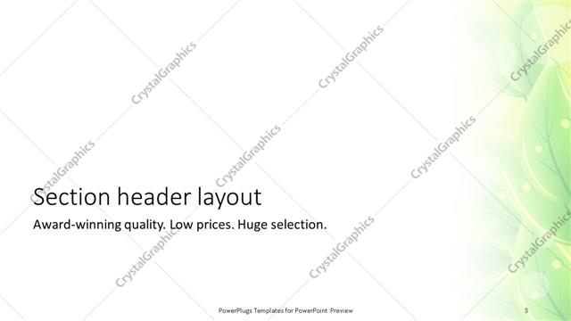 Section Header presentation slide layout