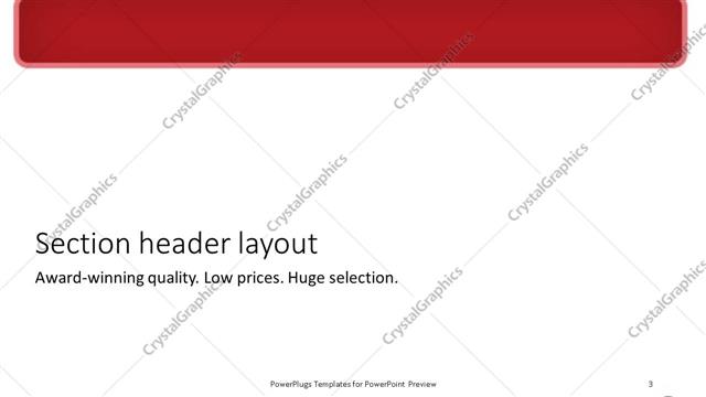 Section Header presentation slide layout
