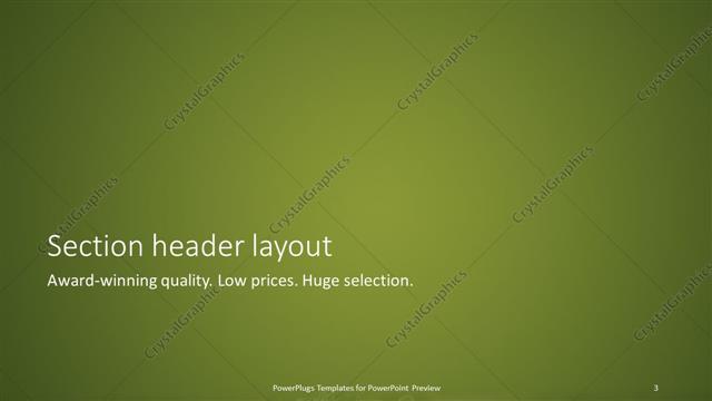 Section Header presentation slide layout