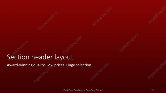 Section Header presentation slide layout