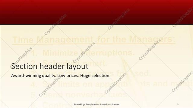 Section Header presentation slide layout
