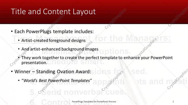 Title and Content presentation slide layout