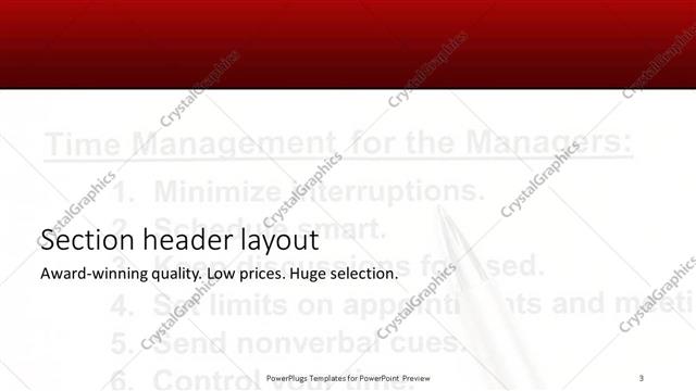 Section Header presentation slide layout
