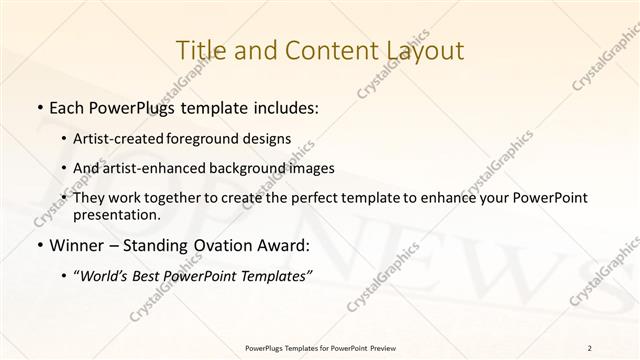 Title and Content presentation slide layout