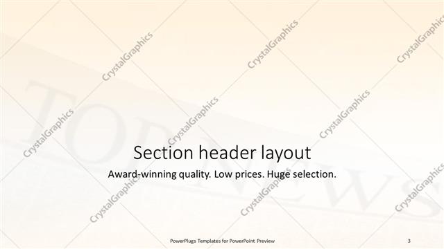 Section Header presentation slide layout