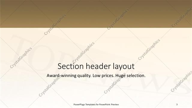 Section Header presentation slide layout
