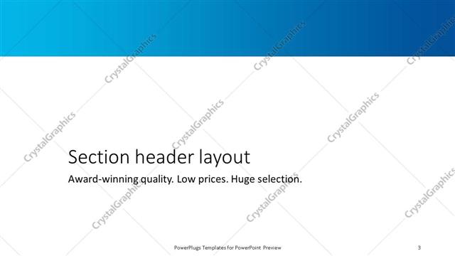 Section Header presentation slide layout