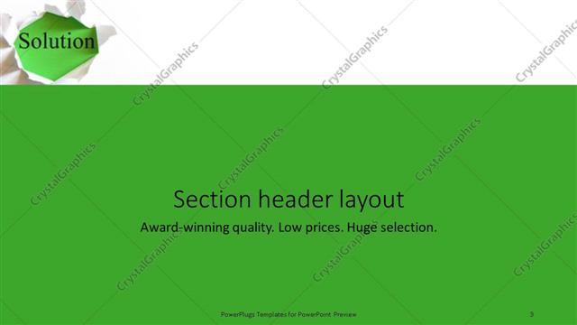 Section Header presentation slide layout