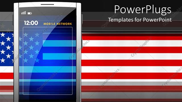  Presentation with touch screen - Touch screen smart phone in front of US flag