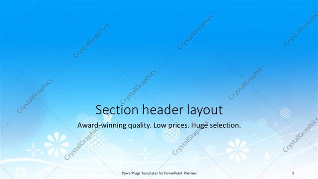 Section Header presentation slide layout