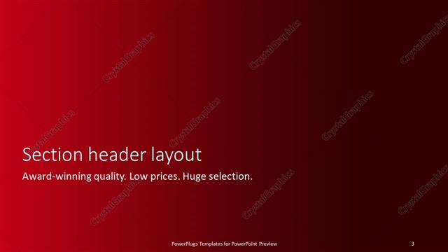 Section Header presentation slide layout