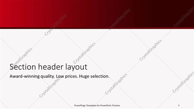 Section Header presentation slide layout