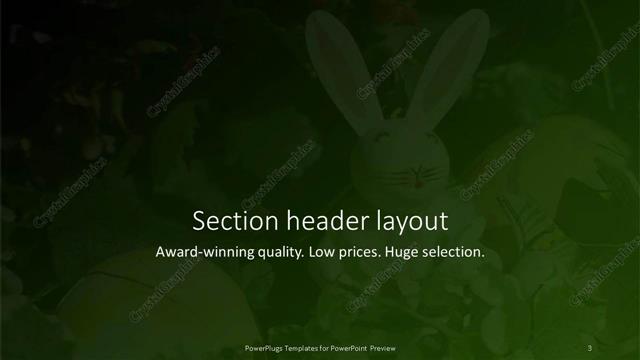 Section Header presentation slide layout