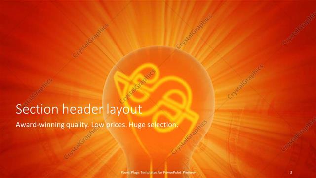 Section Header presentation slide layout