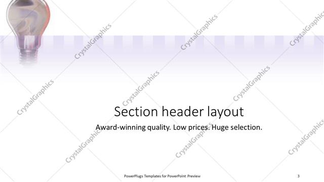 Section Header presentation slide layout