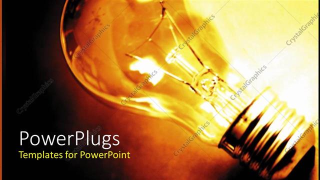  Presentation with light bulb - Traditional lightbulb, light bulb, glowing yellow lightbulb on dark background