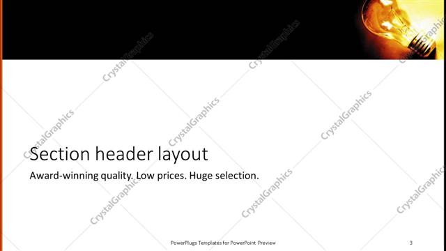 Section Header presentation slide layout