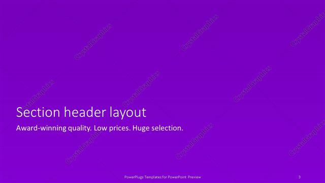 Section Header presentation slide layout