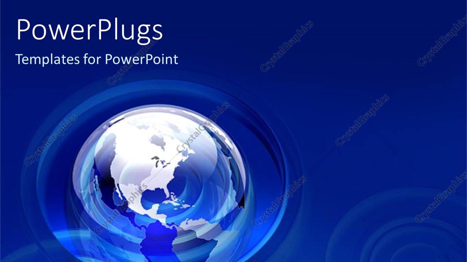 Featuring a Transparent Blue Earth Globe on a Clear Blue Background