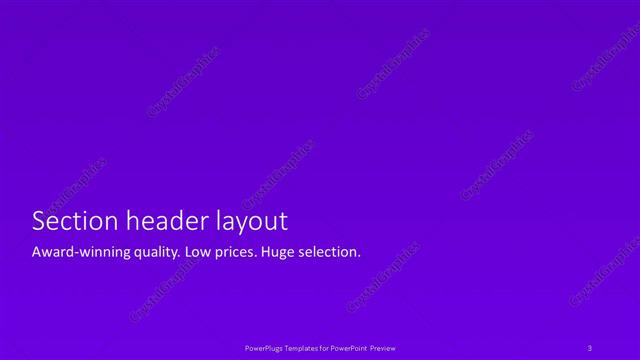 Section Header presentation slide layout