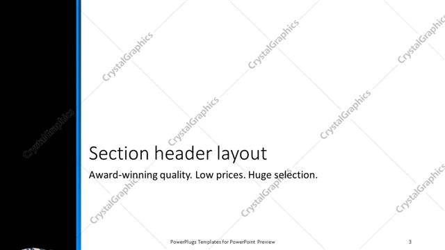 Section Header presentation slide layout