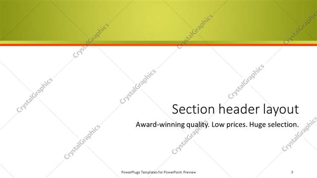 Section Header presentation slide layout