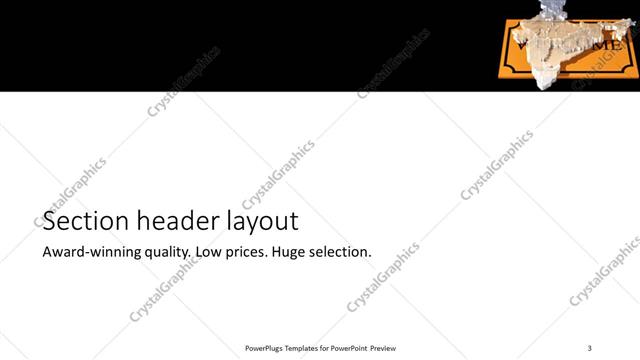 Section Header presentation slide layout