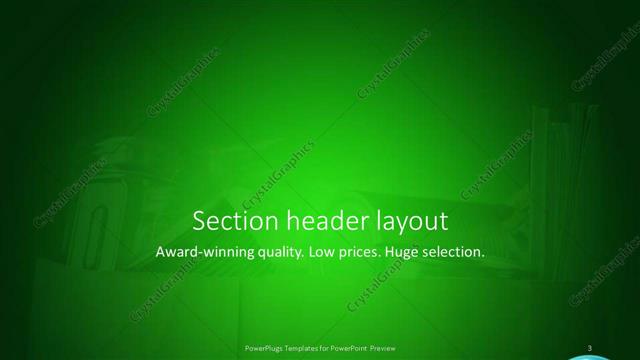Section Header presentation slide layout