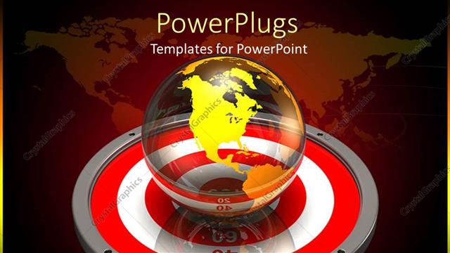  Presentation with red globe - A transparent globe on a numbered target on red globe background?