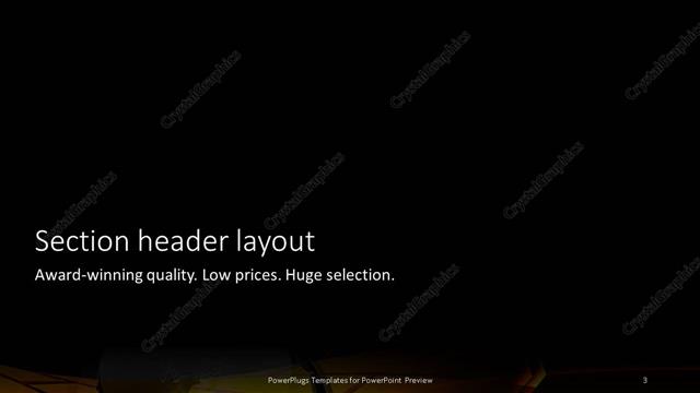 Section Header presentation slide layout