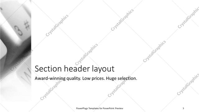 Section Header presentation slide layout